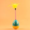 Cat Ball Feather Toy Interactive Cat Teaser & Automatic Spinning Tumbler Ball with Chirp Sound and Food Dispenser for Cats Kitten