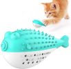 Fish Shape Built-in Small Bell Cat Pet Toothbrush Refillable Catnip Simulation Fish Teeth Cleaning 2 in 1 Chew Toys