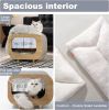 Mewoofun Wood Indoor Cat Shelter Furniture Large Cat House Cat Condo TV Cat Bed