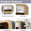 Mewoofun Wood Indoor Cat Shelter Furniture Large Cat House Cat Condo TV Cat Bed